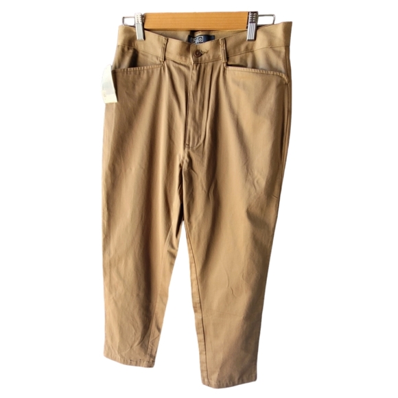 Polo by Ralph Lauren Tan Woven Sheen 100% Cotton Pants Size 32/32 New with Tag